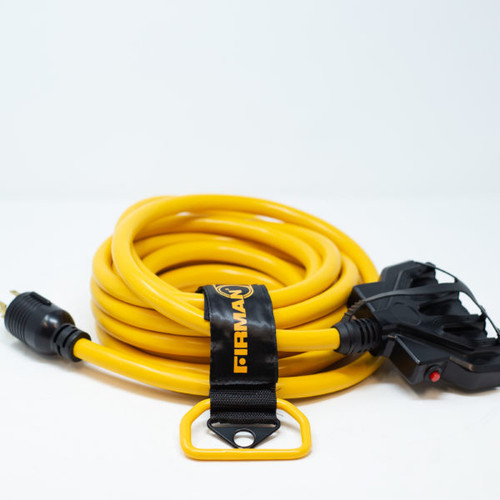 Firman 1120 25ft 30A L14-30P to 4 x 5-20R Power Cord with Storage Strap