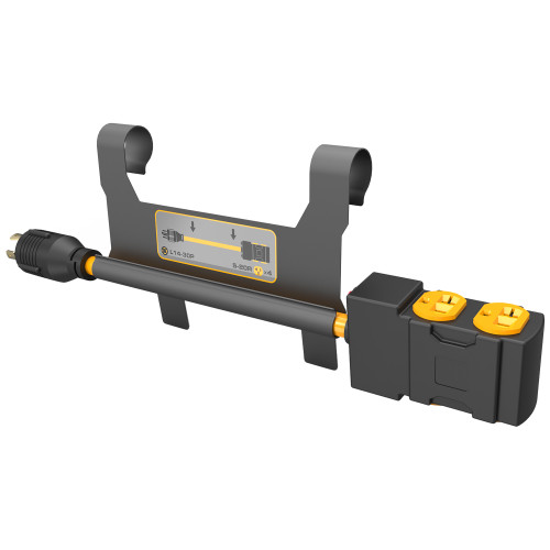 Firman 1155 10.2in 30A L14-30P to 4 x 5-20R Power Cord with Circuit Breaker and Holder