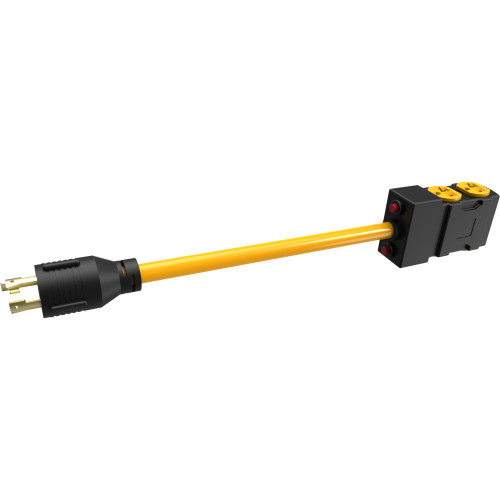Firman 1160 10.2in 30A L14-30P to 4 x 5-20R Power Cord with Circuit Breaker