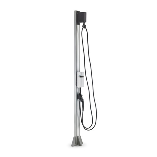 EvoCharge iEVSE 32A Level 2 Networked EV Charging Station w/Single Port Pedestal & Retractor